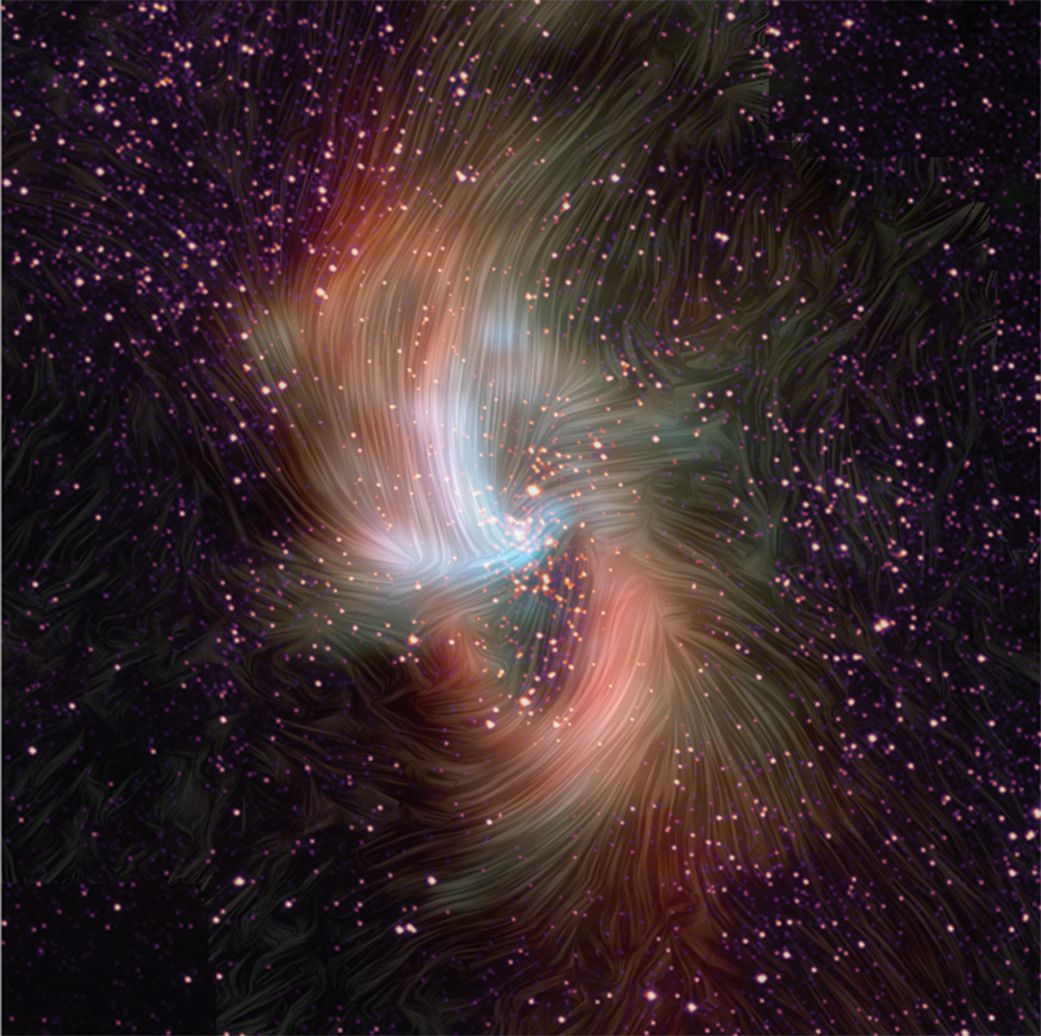 银心的磁场结构.nasa / sofia / hubble space telescope