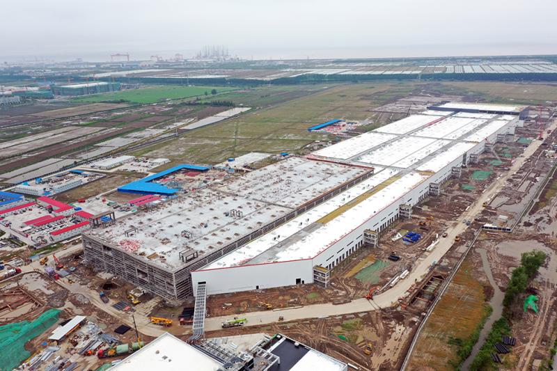 上海特斯拉超级工厂雄姿初现 厂房结构基本完工
