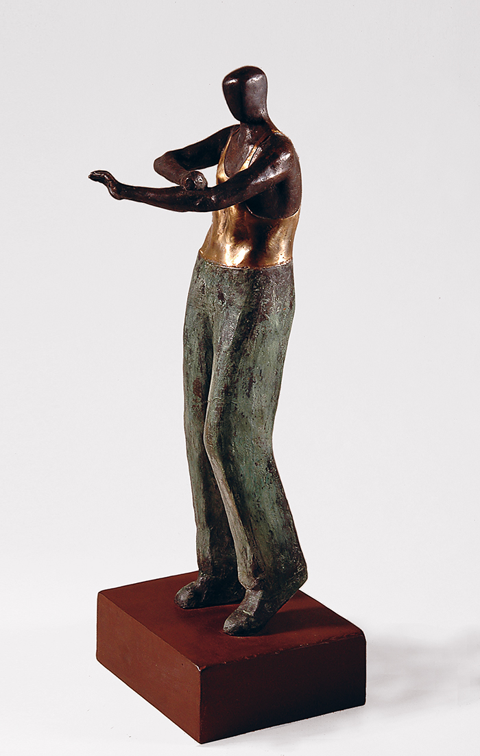 康斯坦丁 谢利哈诺夫 《大卫》 雕塑 青铜,钢 160×22×22cm 2005 中国美术馆藏