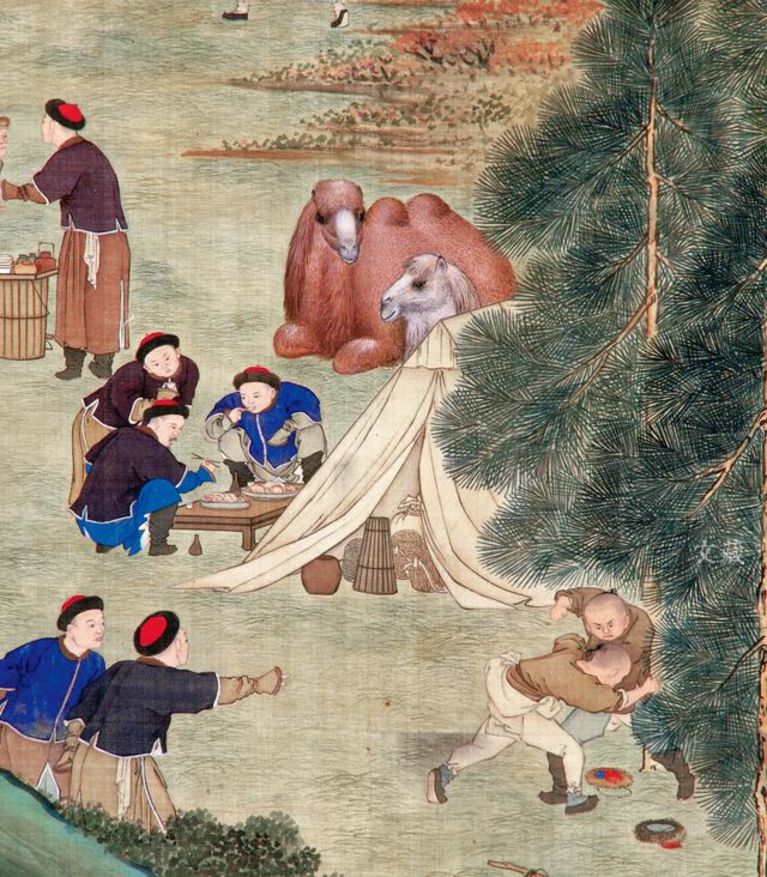 塞宴四事图轴局部之“进餐的侍卫”
