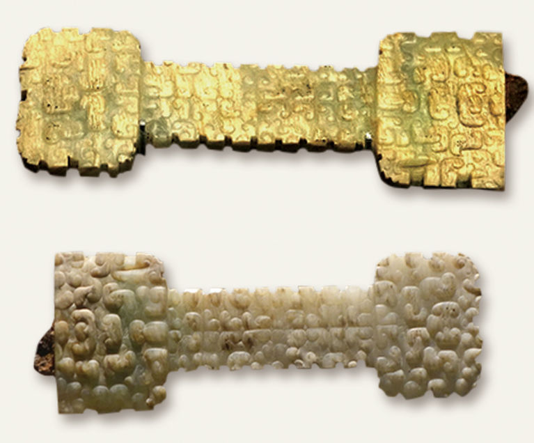 玉柄铁匕 柄长10、两端宽3.8、中间宽2.1、厚0.5厘米 淅川下寺10号墓出土