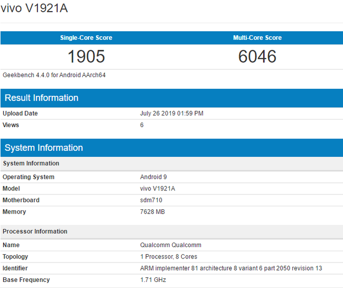 vivo Z5跑分数据曝光 将于7月31日面世 百乐宫线上娱乐下载