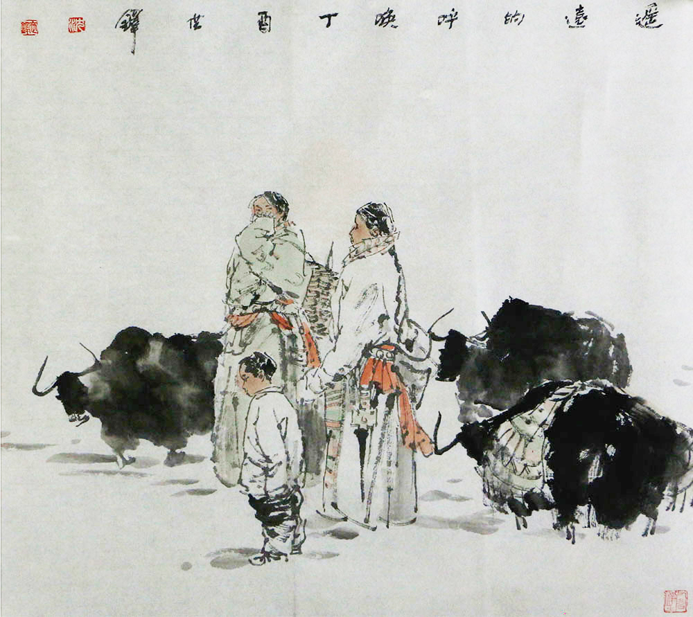 沈世铎人物画作品赏析:笔墨生动,留白恰当,充满意境