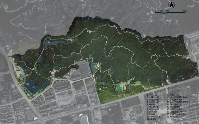 香山湖公园位于凤凰山西南角,珠海市第一中学东侧,大镜山水库西侧