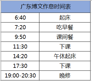 博文作息时间表 注(1)上述收费标准,根据中山市发展和改革局:中发改