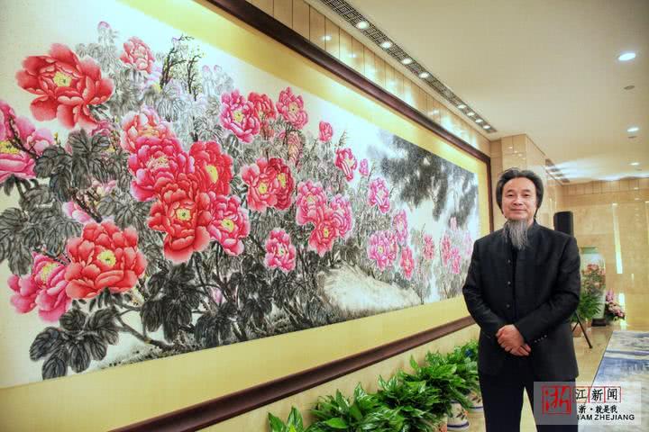 国礼画家金晓海《富贵长青图》等作品捐赠仪式在浙江人民大会堂举办