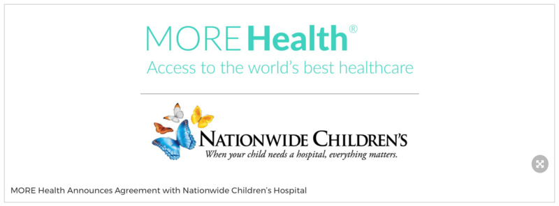 MORE Health爱医传递宣布与美国全国儿童医院达成合作