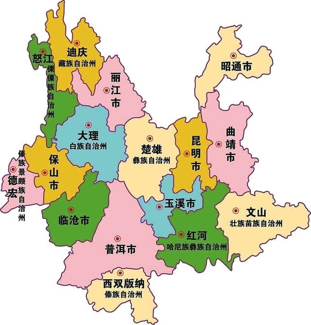 云南省各地人口数量