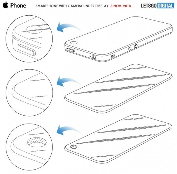 苹果屏下摄像头专利曝光 真全面屏还远么