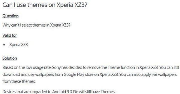 没人用！索尼取消Xperia XZ3主题功能