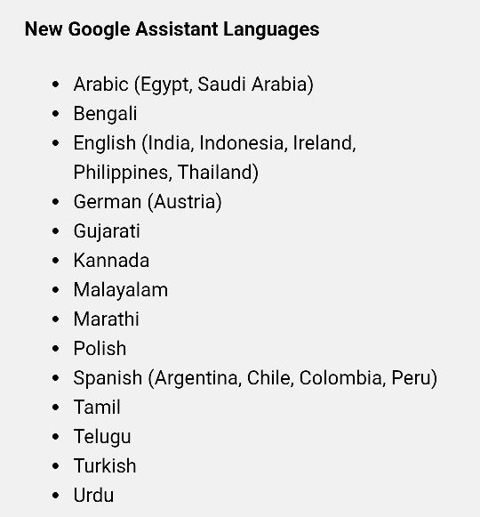 谷歌助手Google Assistant新增14种语言
