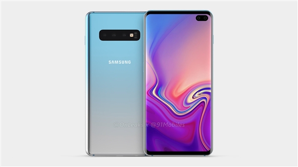 三星Galaxy S10 Plus渲染图曝光：采用“挖孔屏” 五摄加持