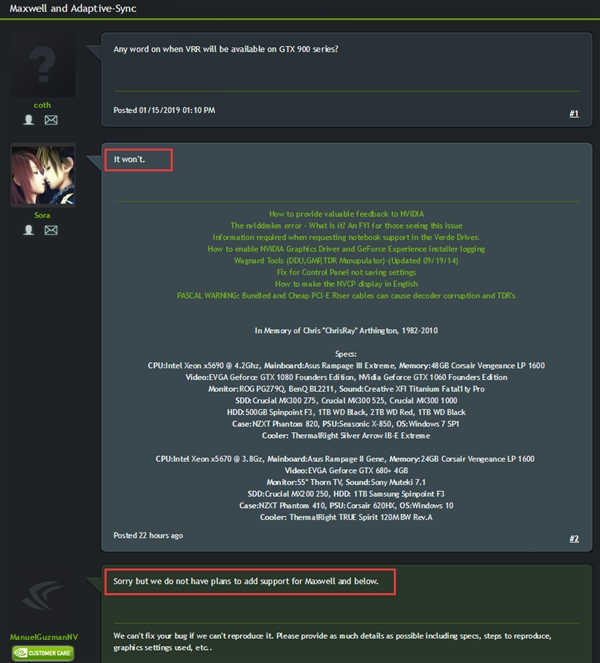 NVIDIA:GeForce 9系列不会支持适应性同步