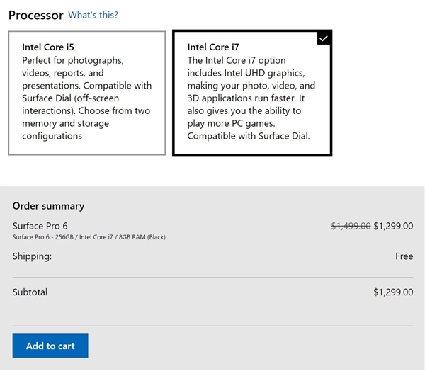 Surface Pro 6限时大降价：最高优惠200美元