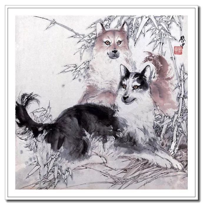 粗犷苍拙--伍启中花鸟动物画