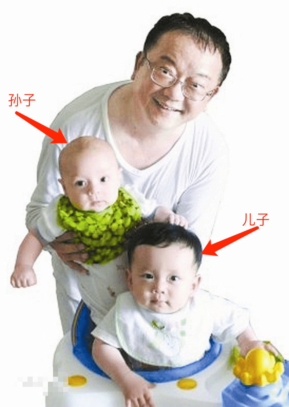 王刚的孙子与儿子合照.png