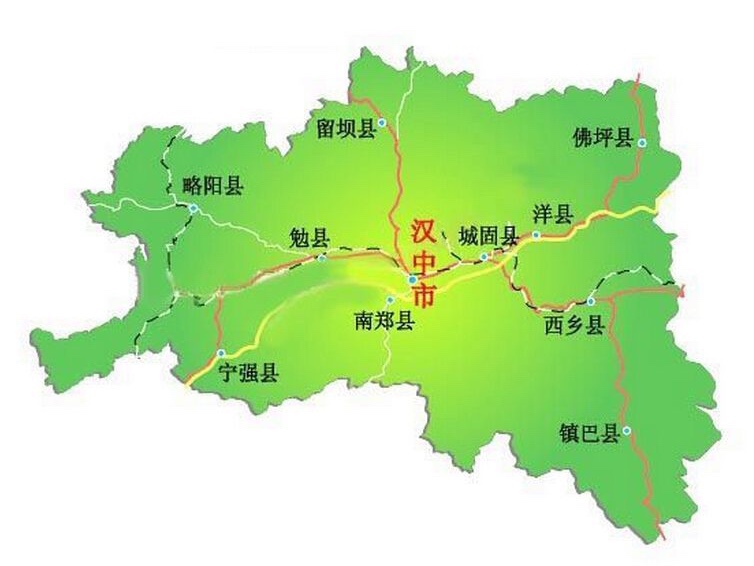 汉中市2区9县行政区划(注:南郑县于2017年撤县划区)