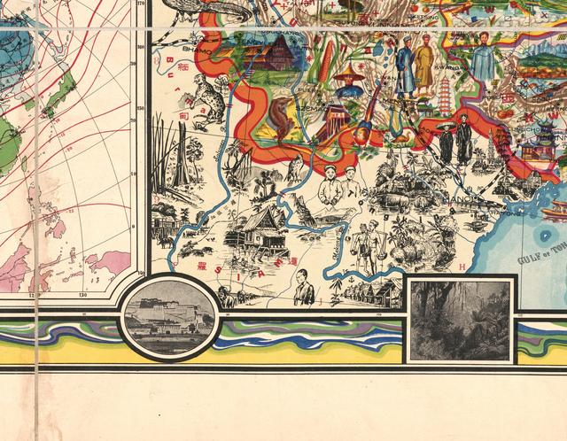 1931年的中国地图,地方特征被画成漫画,一目了然
