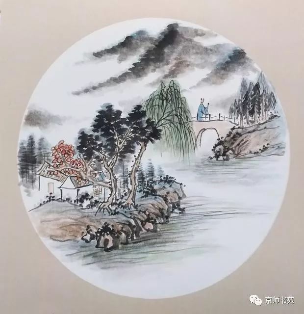 小写意山水画《烟雨江南》