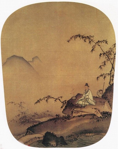马远《松涧焚香图》