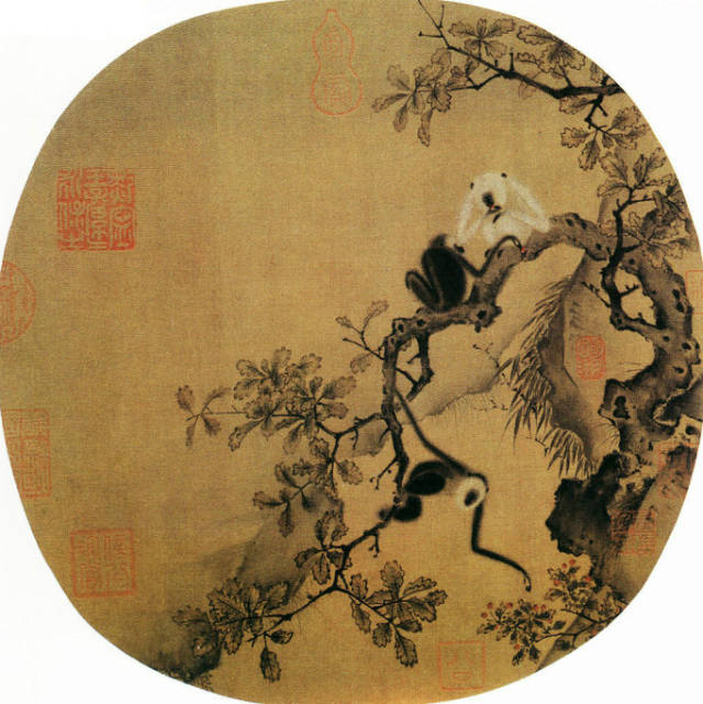 《猿猴摘果图》