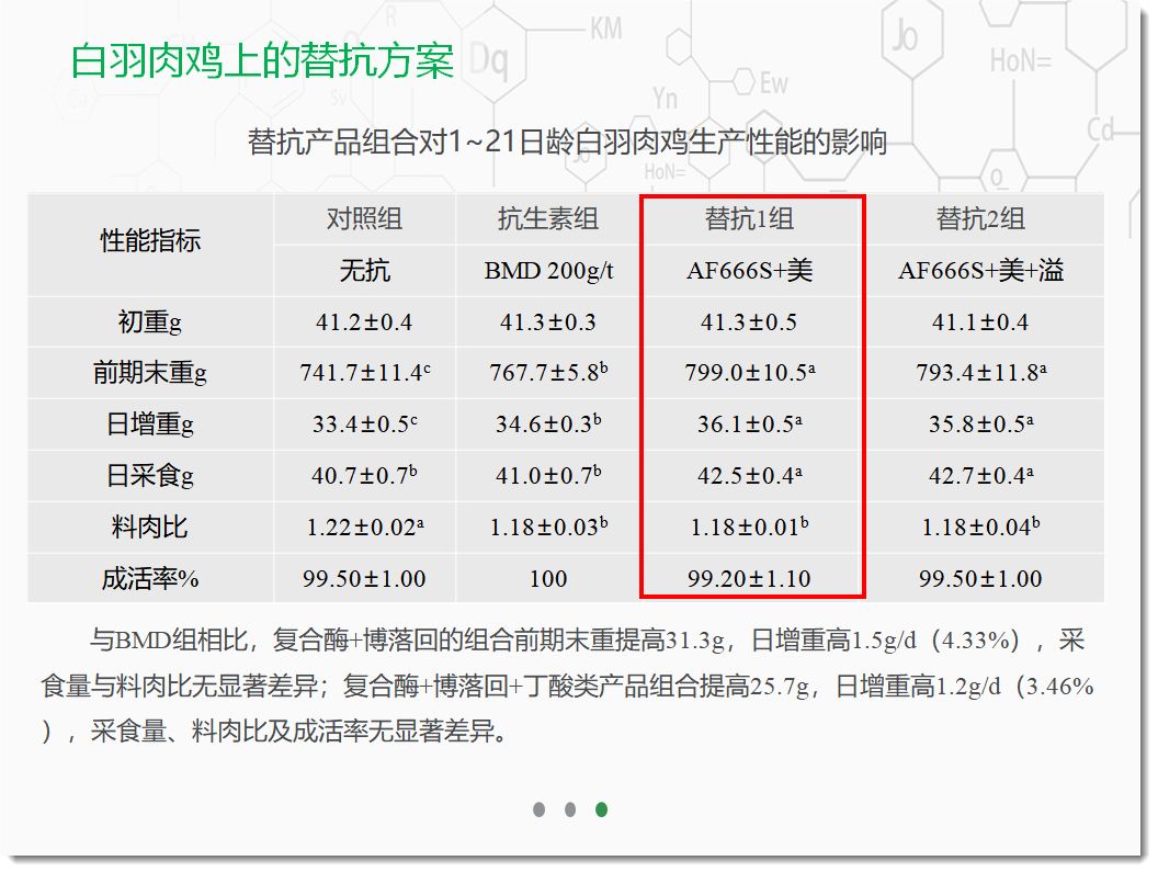 禽替抗产品组合方案 白羽肉鸡应用泄果