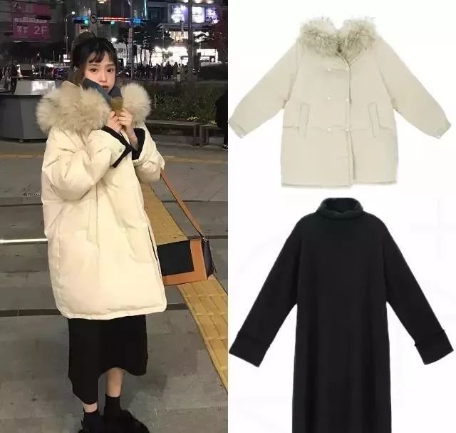 羽绒服+连体裙+阔腿裤,是今年最a连体的搭配毛衣双人情趣图片
