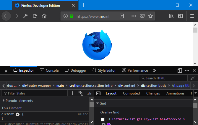 Firefox Developer Edition截图