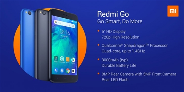 小米首款Android Go入门机红米Redmi Go发布：原生8.1系统