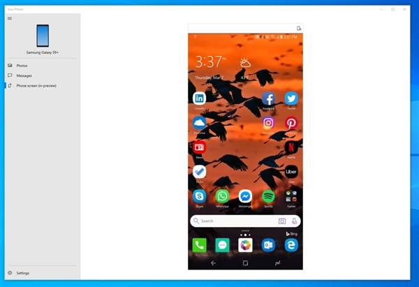 Win10 19H1新版18356推送：可镜像安卓手机并运行APP