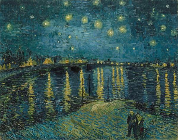 《罗纳河上的星夜》,1888年,奥赛博物馆收藏