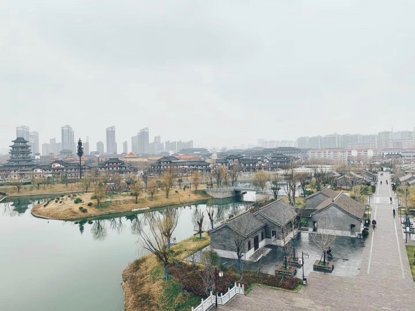 宿迁市,项王故里景区周边,建筑风格以楚地汉风为主。