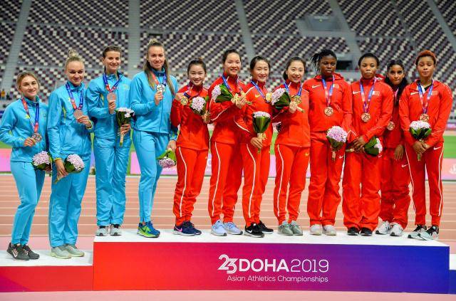 田径——亚锦赛:中国队夺得女子4x100米接力冠军