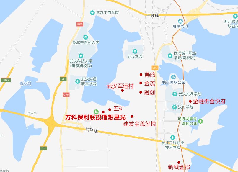 黄家湖区域房企分布图