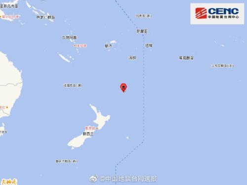 新西兰克马德克群岛发生5.8级地震 震源深度30千米