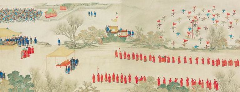 清 姚文瀚 紫光阁赐宴图卷(局部) 纸本设色 故宫博物院藏