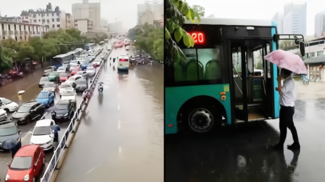 暴雨袭城，南昌公交停运线路48条