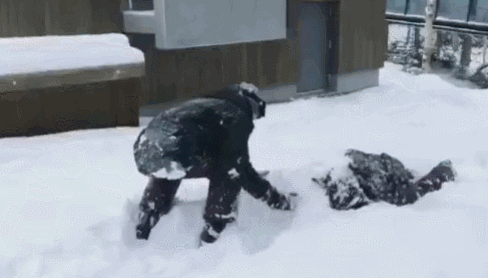 去年tfboys王源和助理史强再雪地里打闹,调皮的助理故意要