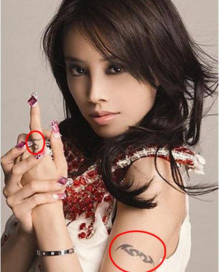 10大女明星纹身之最,Baby纹身最隐蔽,袁珊珊纹身最神秘