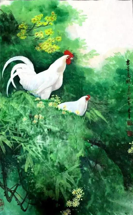 爱,泼墨重彩山水画