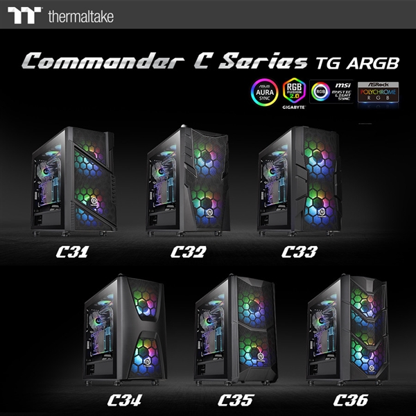 曜越推出全新C系列PC机箱：预装2个200mm RGB风扇