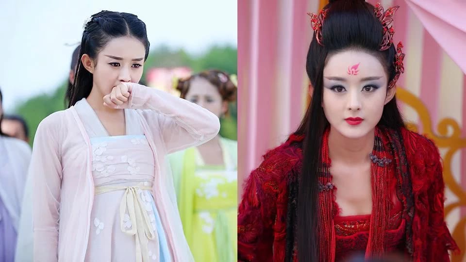 赵丽颖的花千骨也不能不提,她在剧中魔化后发疯似的要乱杀人,她这个