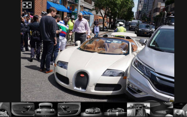 刚买15分钟的布加迪威龙就被女司机剐蹭，维修费够买一辆法拉利