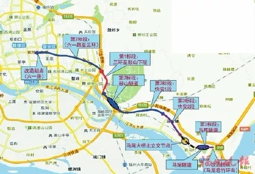 ▲福马路提升改造工程示意图 ▲福马路提升改造工程示意图