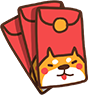 春节卡通小狗红包贴纸分割线