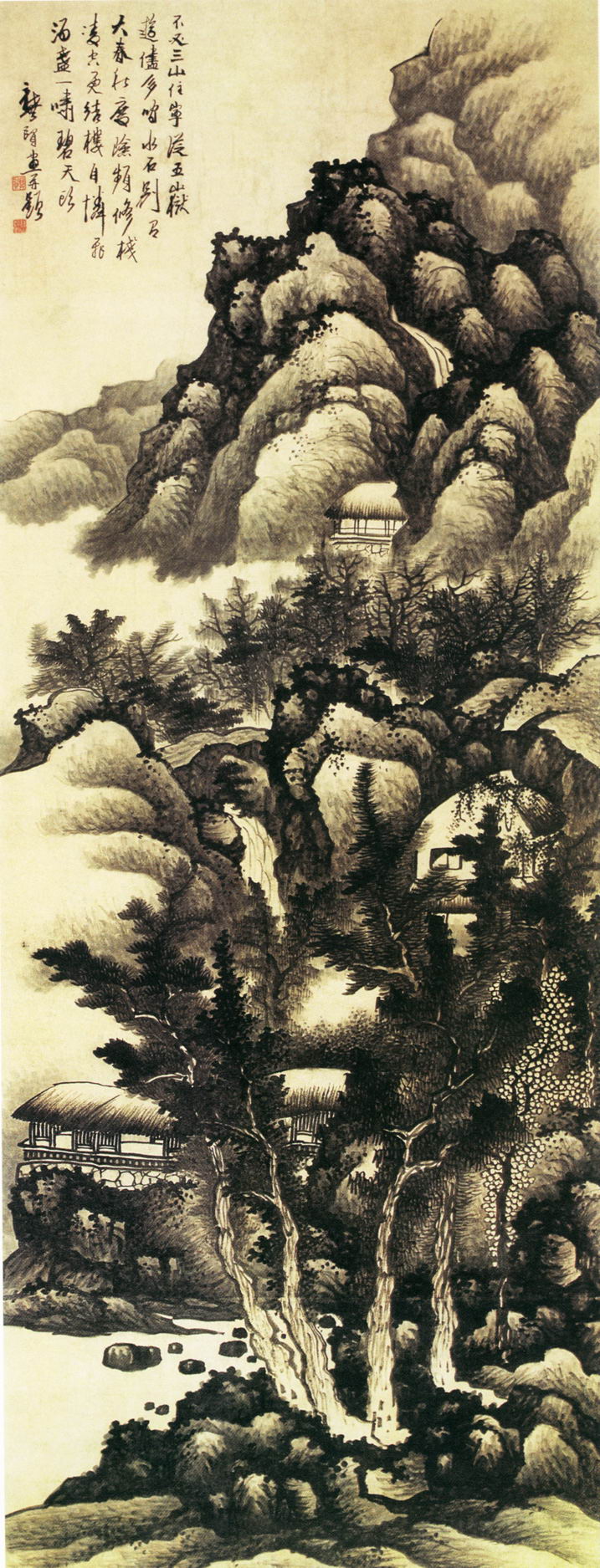 清 龚贤 云山结楼图 广州美术馆藏
