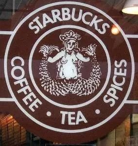 星巴克的logo怎么这么污啊