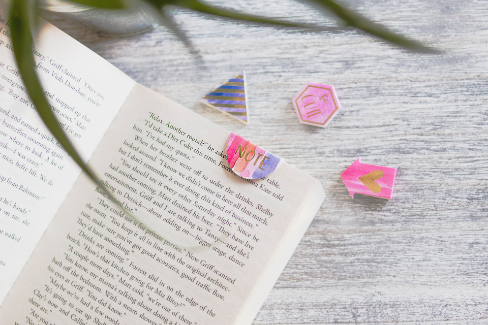 book bookmark open reading literature plant learn study wood desk