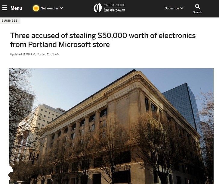 微软零售店也遭抢劫了：几个月损失了5万美元！