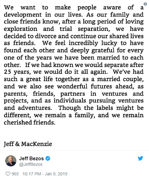 一路陪伴贝佐斯成为世界首富后,她即将成为他的前妻